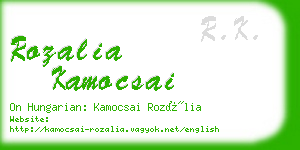 rozalia kamocsai business card